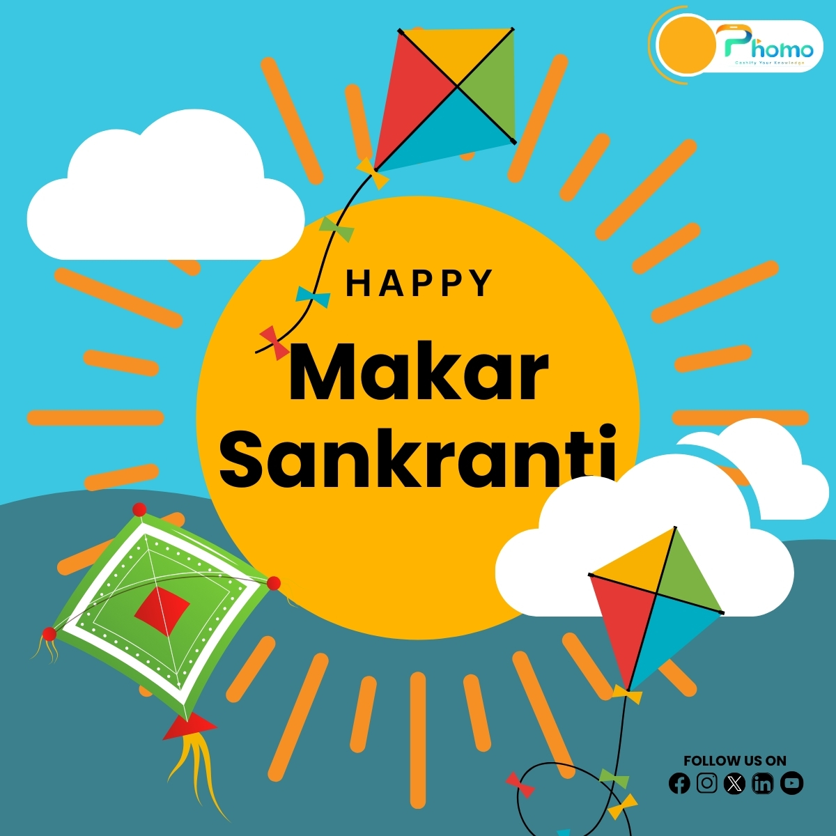 phomoquizz's tweet photo. On this Makar Sankranti, may your professional journey soar to new heights, just like the kites in the sky. May you have a joyful #festival with your loved ones, filled with good health and happiness.

#HappyMakarSankranti 2024! 

#phomoquizapp #Quiz #phomo https://t.co/h5DRtRAezF