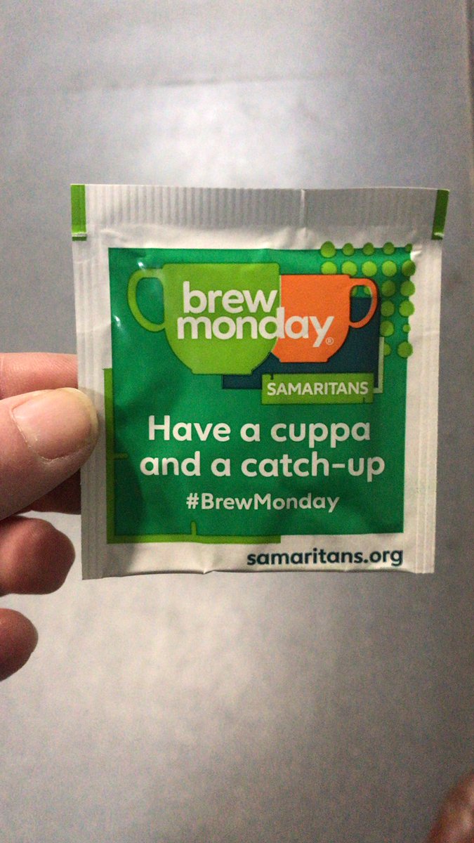 Cancelled trains, issues with pig slap marks, excel spreadsheets not behaving all before 7.30am but the Samaritans have put a smile on my face with their tea bag for a brew later #Brewmonday <a href="/chilternrailway/">Chiltern Railways</a> Banbury