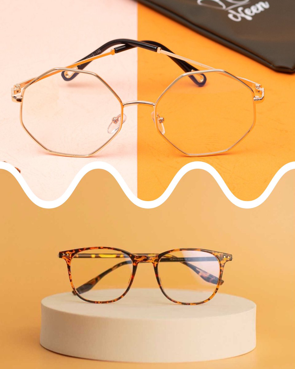 ShopNeen's tweet photo. A Good week to shop blue light glasses &amp; Monday’s picks are: 1) Amie (Hexagonal shaped) 
2) Blair (Rectangular shaped) https://t.co/iy77rqsEda