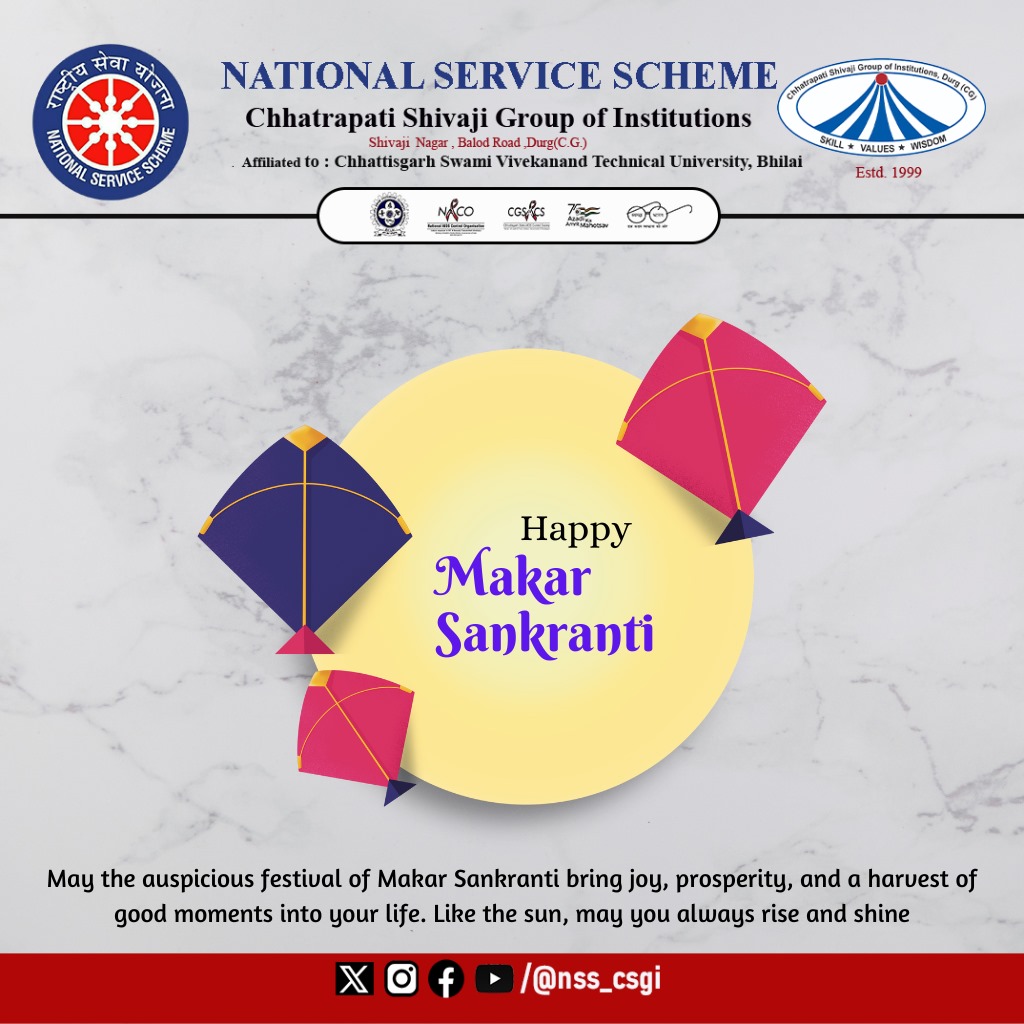 CsitNss's tweet photo. Kites soaring high, hearts filled with joy. Celebrating Makar Sankranti, a festival that brings warmth and happiness. Wishing you a harvest of sweet moments and endless joy.🪁 #MakarSankranti #FestivalVibes https://t.co/B82Go5kHPS