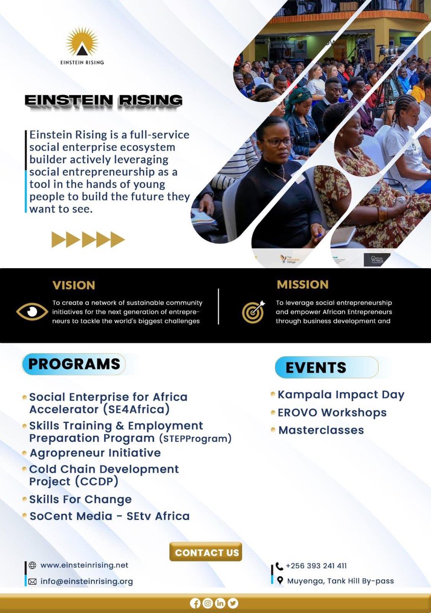 EinsteinRising's tweet photo. 1/2

New Year Greetings to our esteemed new followers across continents! 🌎

Allow us to #reintroduce ourselves!

We are Einstein Rising, a dynamic social enterprise ecosystem builder. https://t.co/6XYmbamoJD