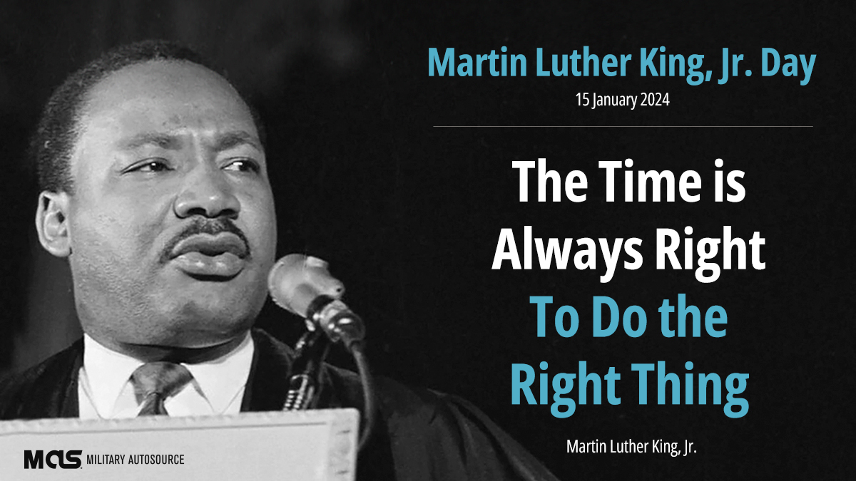 MilitaryAutoSrc's tweet photo. Wishing everyone a meaningful day full of reflection and service to others.
“Not everybody can be famous, but everybody can be great, because greatness is determined by service.”
#mlk #mlkday #ihaveadream #equality #MilitaryAutoSource
https://t.co/YPOhVXVwNW https://t.co/4iEgJDIVrS