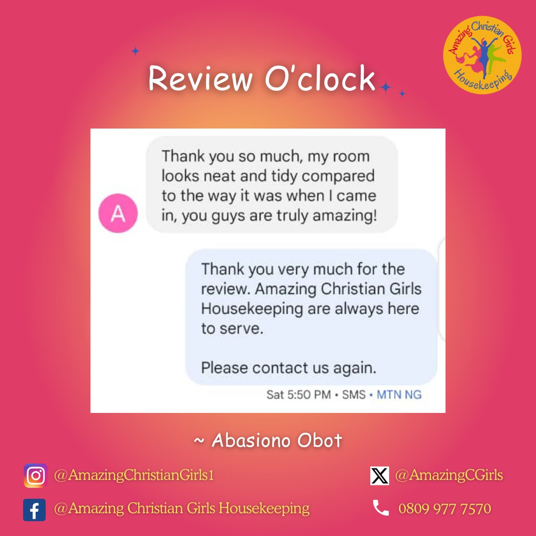 AmazingCGirls's tweet photo. 'Amazing' is in our DNA! Let us make your house, office, shop, etc. look amazing with our top-notch cleaning services.

☎️ Call us on 0809 977 7570 or

📍 Visit our office at No. 8 Ibiam Street, Uyo.

#AmazingChristianGirls #cleaningcompany #spotlesscleaning #Uyocleaningcompany https://t.co/2dIKWkosKH