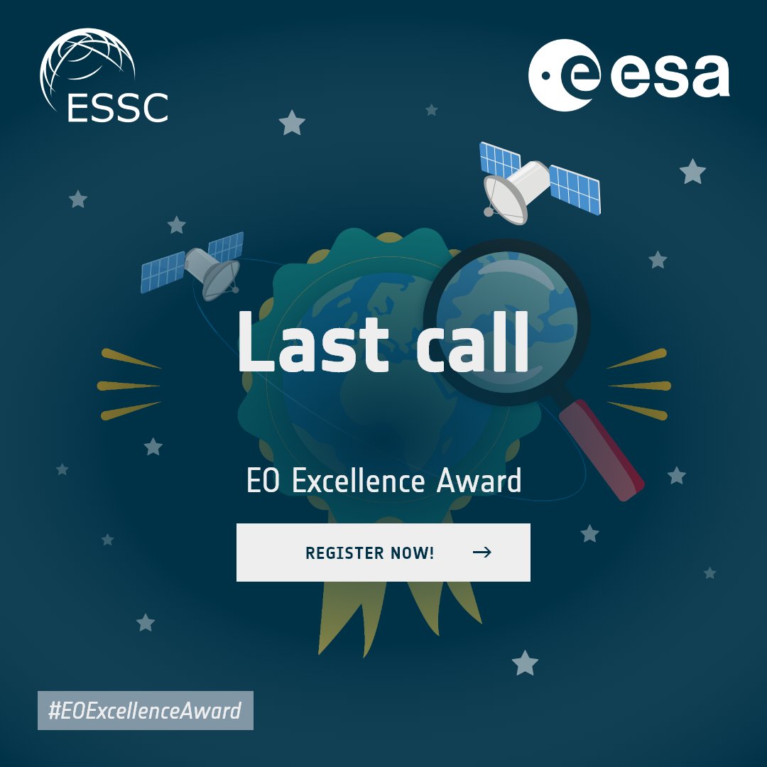 The last hours ⏳ are ticking down! Today at 11:59 UTC, the current round of the #EOExcellenceAward ends. Complete your nomination now and be in the running for the 💰 prize money. 👉eoxcellence.com @ESA_EO @kryosat