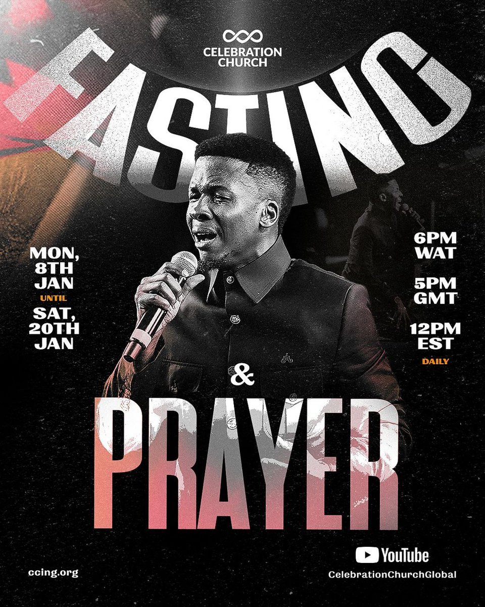 cci_lagosisland's tweet photo. Our fasting &amp; prayer program continues this week.

The first week was powerful. This week promises to be even more powerful. 🔥

Our daily prayer time is still 6 pm WAT. Plan to join us via our YouTube channel @Celebration Church Global https://t.co/Op4M9DxRac