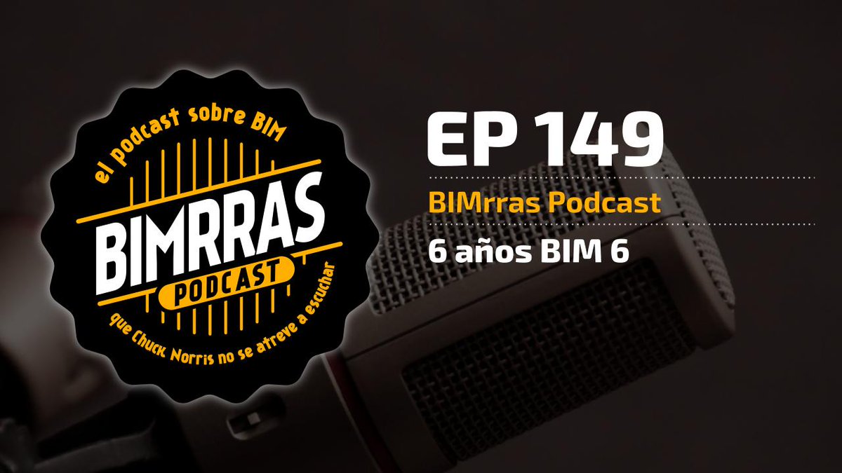 "Chuck, cabrón. Escucha el podcast."

149 episodios hablando de BIM y otras hierbas relacionadas con la tecnología, la transformación digital y el sector AECO.

bit.ly/BIMrras149TW