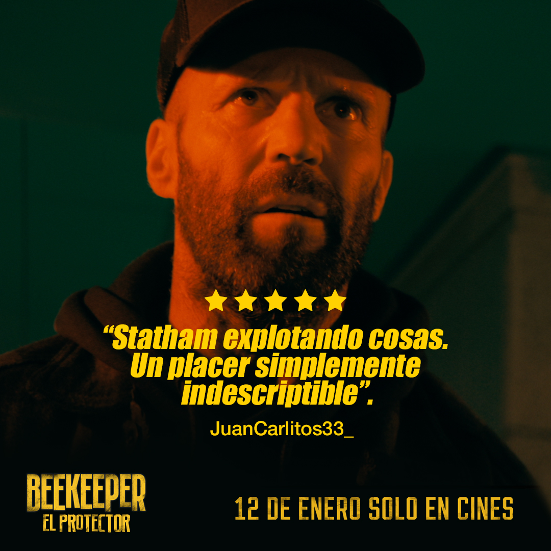 ocine_es's tweet photo. ¡Si estás buscando una peli de acción para ver este #MiércolesAlCine, te recomendamos #BeekeeperElProtector! 🐝 Con Statham como protagonista, las espectaculares secuencias de acción están aseguradas. ¡Consulta las sesiones disponibles en ➡️ https://t.co/JBUpcawsix! https://t.co/eUkinr6g9g
