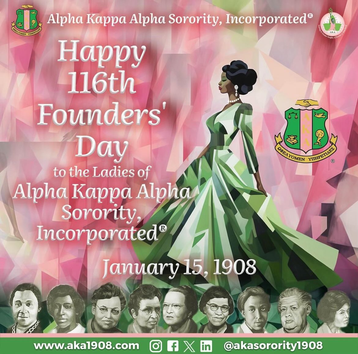 Happy Founders’ Day Sorors!! 💞💚 #AKA #AlphaKappaAlpha #1908 #AKA1908