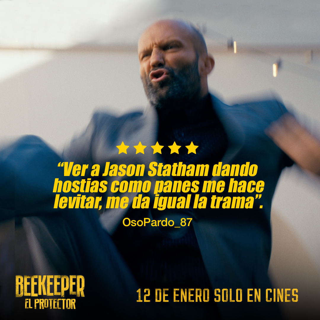 ocine_es's tweet photo. ¡Si estás buscando una peli de acción para ver este #MiércolesAlCine, te recomendamos #BeekeeperElProtector! 🐝 Con Statham como protagonista, las espectaculares secuencias de acción están aseguradas. ¡Consulta las sesiones disponibles en ➡️ https://t.co/JBUpcawsix! https://t.co/eUkinr6g9g