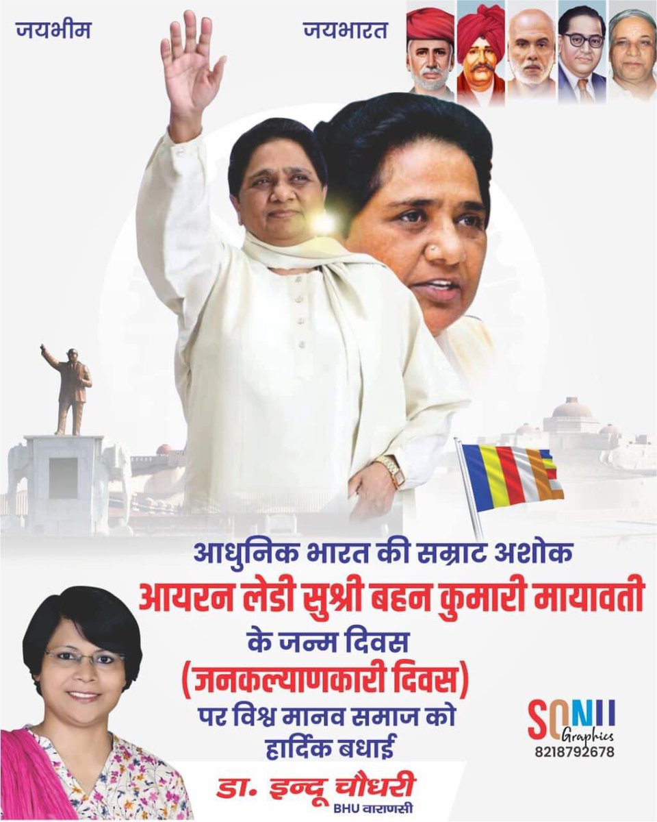 जिसके कुर्सी संभालने पर प्रत्येक बहुजन महिला स्वयं को मुख्यमंत्री से कम नहीं समझती है, ऐसी बहुजन समाज की शेरनी बहना का आज जन्मदिन है। पूरे भारत की समस्त नारी समाज को बहन कुमारी मायावती के जन्मदिन की ढेर सारी मंगलकामनाएं........डॉ इंदु चौधरी 

<a href="/Mayawati/">Mayawati</a>
