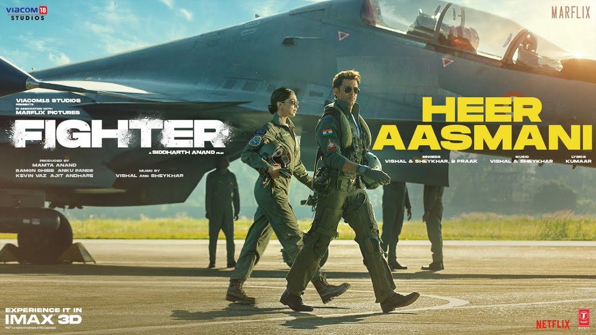 filmy_view's tweet photo. #Fighter promotional material...
#HeerAasmani > #FighterTrailer >> #IshqJaisaKuchh > #FighterTeaser > #SherKhulGaye https://t.co/JL945FEsyA