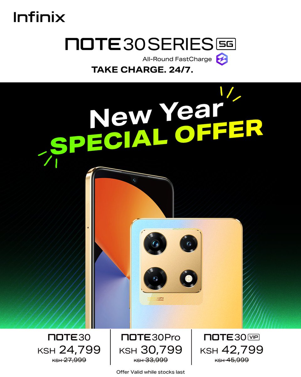 InfinixKenya's tweet photo. Deal of the month... Get a NEW Infinix NOTE 30, NOTE 30 Pro, or NOTE 30 VIP at a discounted price at any Infinix shop near you.
Click https://t.co/mzVaayLPnB to find a shop near you.
#InfinixNOTE30SeriesKe https://t.co/ZYHcoPYxUd