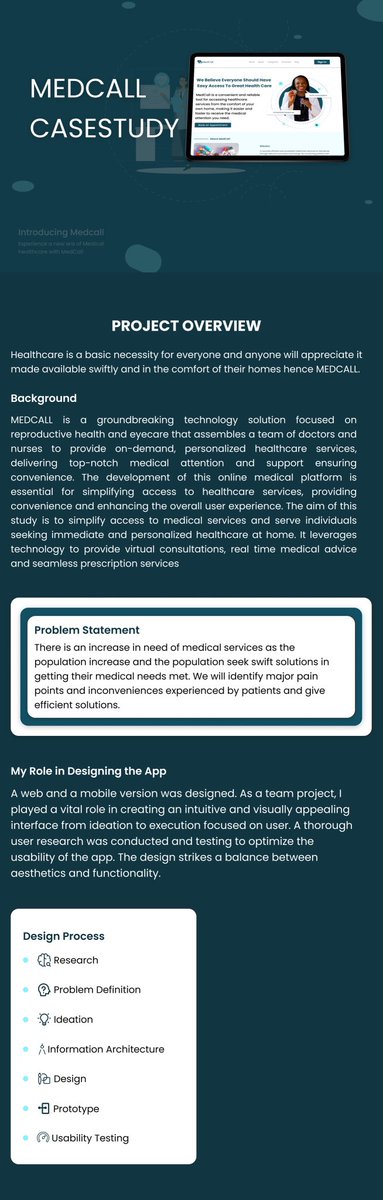 EfeAiyanyor's tweet photo. Day 17 of #30daysdesignchallenge #casestudydesign
A while back a group of amazing designers including myself designed MEDCALL for the project phase at Kodecamp 3.0. So I decided to do a case study on it for this task💪🏽💪🏽

#kodecamp
#kodecamp30dayschallenge
#kodehauz https://t.co/rNaTpKMJoC