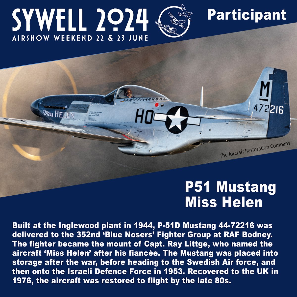 Sywell 2024 (@sywell2024) on Twitter photo More Mustangs! Miss Helen to add to the #sywell2024 flying display. Early bird tickets available for both days and if you have a question, please check the website FAQ page. 😁 sywell.co.uk <a href="/UltimateWarbird/">UltimateWarbirdFlights</a> <a href="/SywellAerodrome/">Sywell Aerodrome</a> 📷 Aircraft Restoration Company More Mustangs! Miss Helen to add to the #sywell2024 flying display. Early bird tickets available for both days and if you have a question, please check the website FAQ page. 😁 sywell.co.uk <a href="/UltimateWarbird/">UltimateWarbirdFlights</a> <a href="/SywellAerodrome/">Sywell Aerodrome</a> 📷 Aircraft Restoration Company