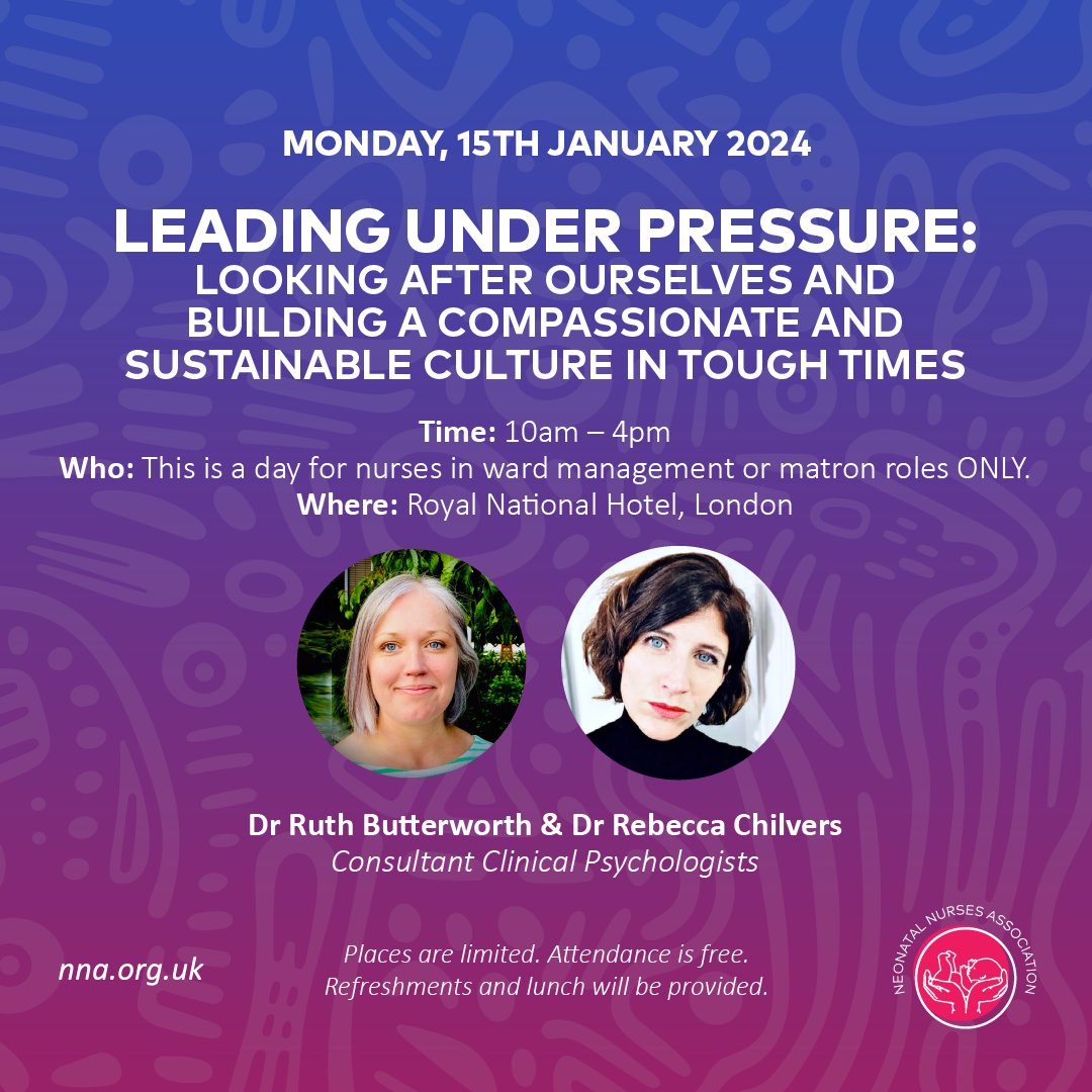 NNAUK1's tweet photo. We are looking forward to welcoming those registered for the 'Leading under pressure' event today with @Neonatalpsych @REButterworth Supported by @CNOEngland
@NHSEngland #supportingnurses #NNA https://t.co/TmmjFThYax