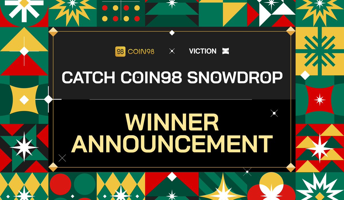 coin98_wallet's tweet photo. ✨ Catch #Coin98Snowdrop Winner Announcement
Coin98 Super Wallet is pleased to announce the eligible winners of 5 challenges in our Catch Coin98 Snowdrop campaign here: https://t.co/fpeXVaMoFl
For Zen Card winners of Challenge 4 (Vietnamese only), please provide Coin98 with your delivery address and phone number within 03 days from today (by 23:59 18/1/2024).
Rewards Schedule:
1️⃣ Token: By 23:59 31/1/2024 (Friday)
2️⃣ Zen Card: By 23:59 28/2/2024 (Wednesday)
Once again, Coin98 is very happy that our Christmas campaign received immense support from Coin98 Super Wallet users. We look forward to seeing you at upcoming events!