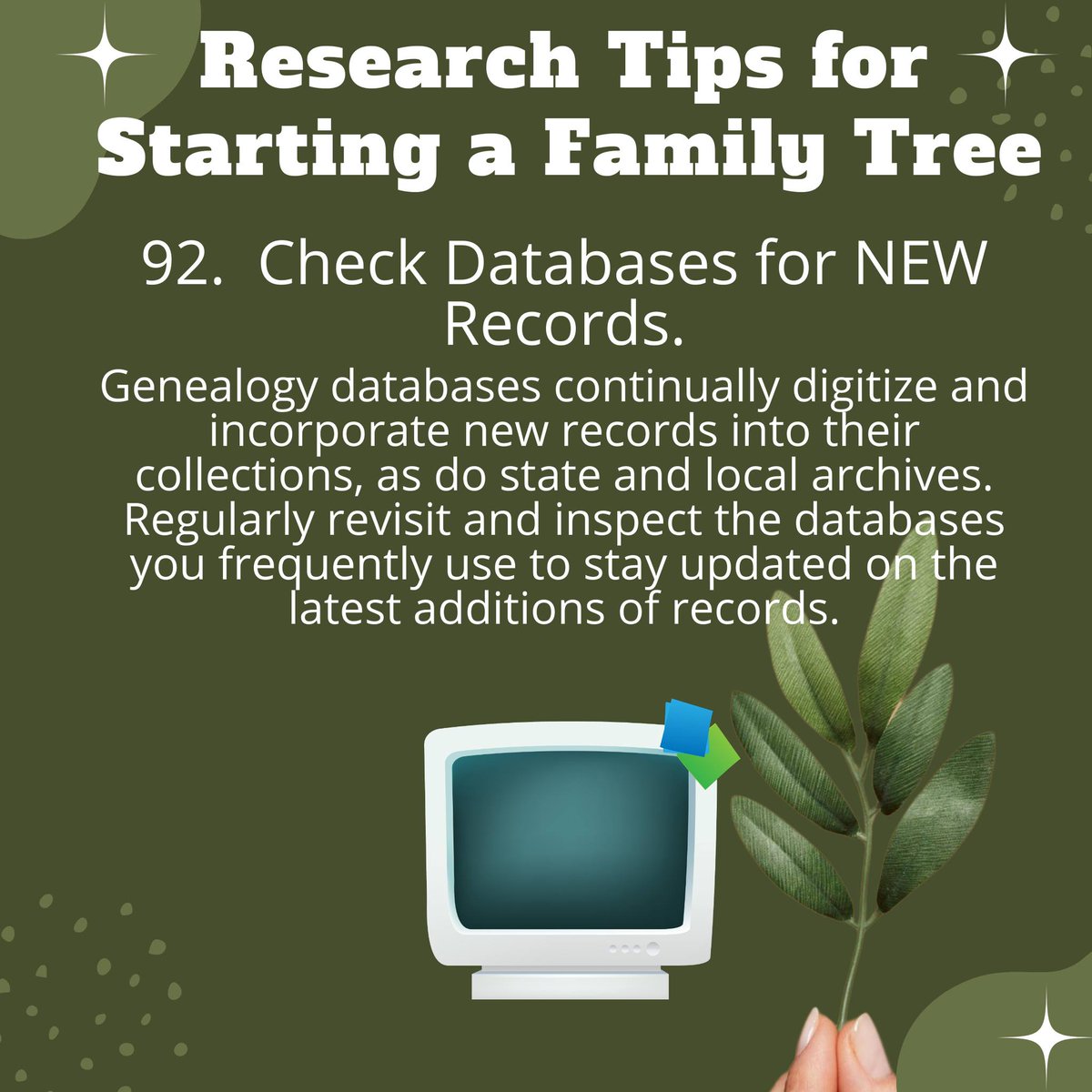 Lockedtreepages's tweet photo. Research Tip 92 for Starting a Family Tree.
Go to Locked Tree Family History Pages to record the information you find about your family.
#FamilyTree #Genealogy #Lockedtree #familyhistory #ancestry #researchtips #familyhistorytips
https://t.co/k4BU3GZp2d
https://t.co/4bmU1bLK3M https://t.co/BEVz03D423