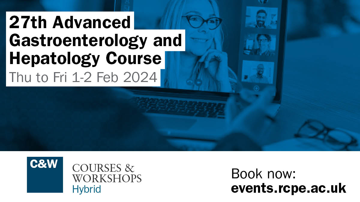 Bookings open for 27th Advanced Gastroenterology & Hepatology. This 2 day course will provide the latest evidence base for management and treatment of gastrointestinal and liver conditions. Available in-person, online or on-demand: tinyurl.com/27advanced #rcpeGIHep24