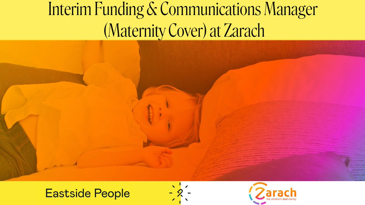 Closes today! Zarach the children’s bed charity seeks an experienced interim charity leader with fundraising and/or communications skills (Leeds-based) to start before the end of January. Find out more:  eastsidepeople.org/vacancy/zarach…  @ZarachLeeds #charityvacancies #charityinterm