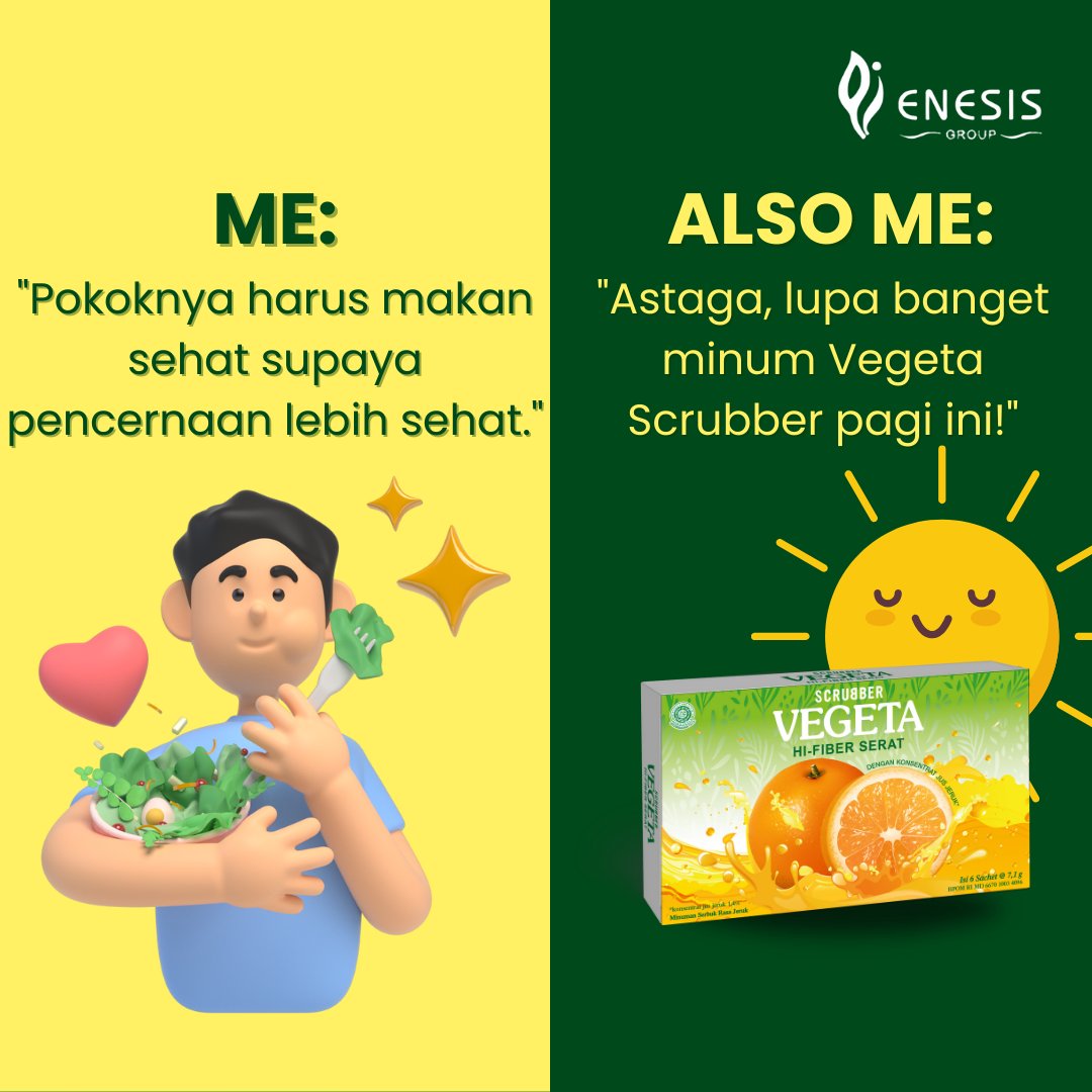 enesisgroup_id's tweet photo. Coba spill dong “Me vs Also Me” versi kamuy!
#HealthyProductforHealthyFamily #ItsEnesentials #IndonesiaDaruratSerat #citacitamulia #kekasihimpian https://t.co/9mfJvcnfhc