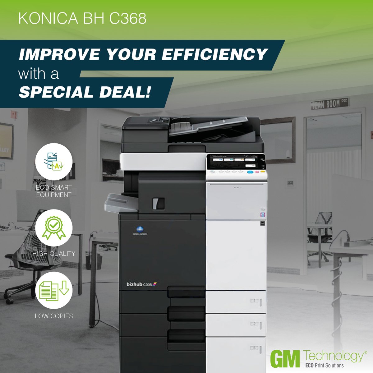 GMTechnology_'s tweet photo. 📢 Limited OFFER!

Your Eco Smart series of Konica Minolta BH C368 printers at 💰 UNBEATABLE PRICES 💰!

➡️ Rates available for machine only or machine + R-GEN toner set.

Get your equipment TODAY 👉 export.contact@gmtechnology.es https://t.co/FiNkzdDIA0