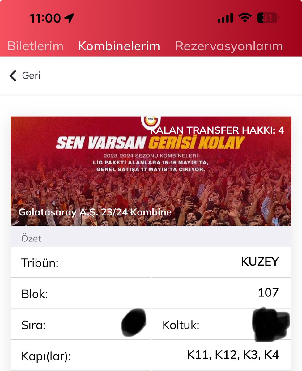 Galatasaray Kayseri maçı güle fiyatına devredilecektir almak isteyen dm #biletarıyorum #bilet #galatasaraybilet #galatasaraykombine