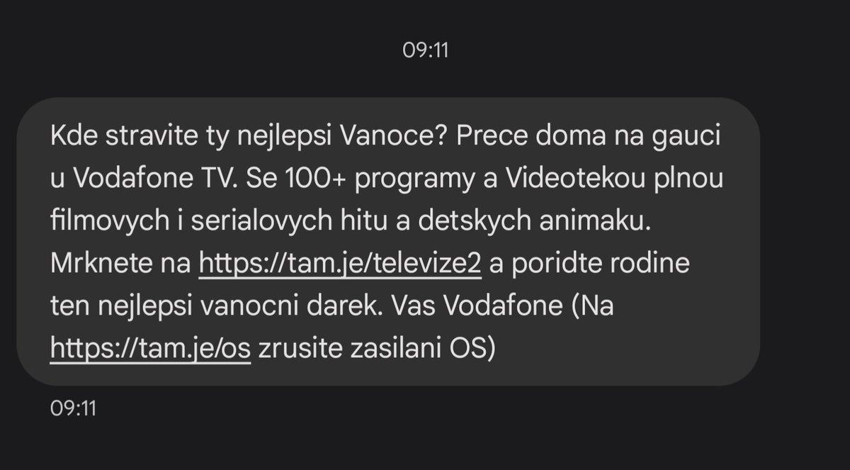 Nejsem marketingový expert, ale přijde mi, že propagovat v polovině ledna vánoční nabídky je přinejmenším poněkud neobvyklé 😁 <a href="/Vodafone_CZ/">Vodafone ČR</a>