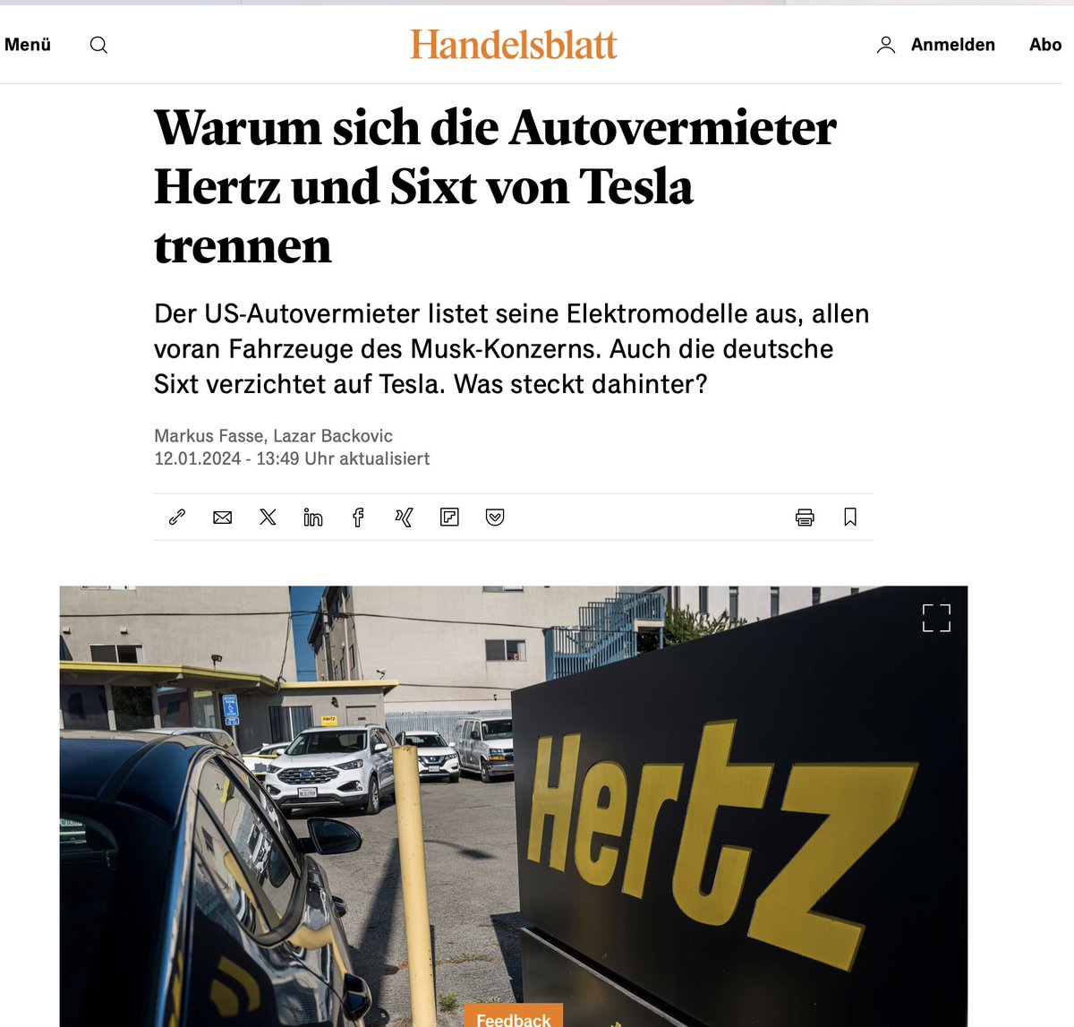 MadeInGermany_A's tweet image. لماذا تحاول شركات تأجير السيارات ك هيرتز و سيكست
التخلص من سيارات #تسلا الكهربائية؟
وحسب تصريحهم السبب هو غلاء تصليح سيارات تسلا بعد الحوادث 
وقلة العائد عند بيع السيارة من جديد بسبب الهبوط الحاد بسعرها
وصرحت #sixt الألمانية أنها ستتخلص من تسلا وتعوضها بسيارات من أودي ومرسيدس