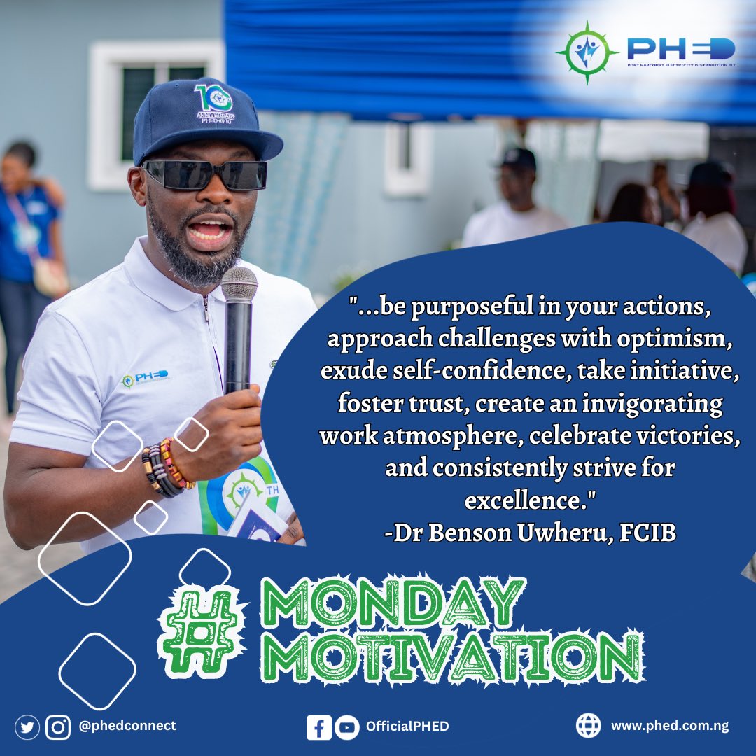 PHEDconnect's tweet photo. #MondayMotivation #DrBensonUwheru
#PHED #PositiveImpact24 #PI24 #Heretoserve https://t.co/y6w3swY8bD