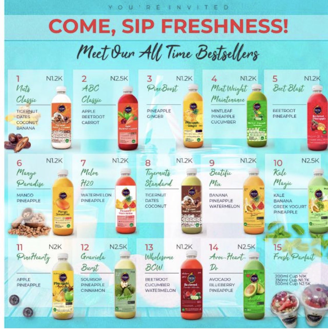 DFreshiesHouse's tweet image. This week
#NoGreeForAnybody 
COME, SIP FRESHNESS
#stayhealthy 

#TheFreshies 
#Juice #smoothie #ilupeju
#fasting #redeemedfasting
#AFCON2023 #ElClasico