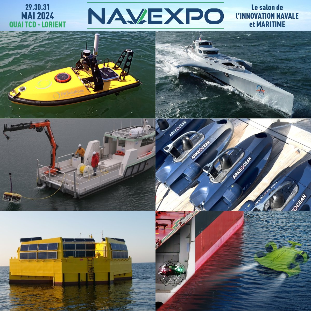 ⚓🇫🇷 Inscrivez-vous sur lnkd.in/gT5eUCk afin de commander votre Badge Visiteur pour la 6è édition du salon NAVEXPO organisée du 29 au 31 MAI 2024 au Quai TCD de LORIENT / BRETAGNE.
🎟⏰Profitez vite de notre 1er Tarif à 120€ ht jusqu'au 11 Février navexpo.com