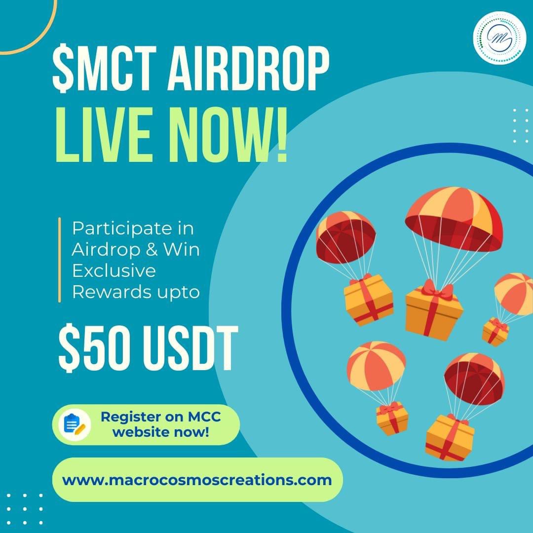 MacroCosmosCPVT's tweet photo. 🌟 Exciting news! 🚀 Join MacroCosmos Creations' Exclusive $MCT Airdrop Event 2024! 🎉
📅 Event: 15.01.2024 - 29.02.2024
To Participate:
1️⃣ Click https://t.co/IFqKdA939g
2️⃣ Complete tasks to qualify!
Be part of our sustainable future journey! 🌍💚 
#MacroCosmosAirdrop https://t.co/wM99aCmGwC