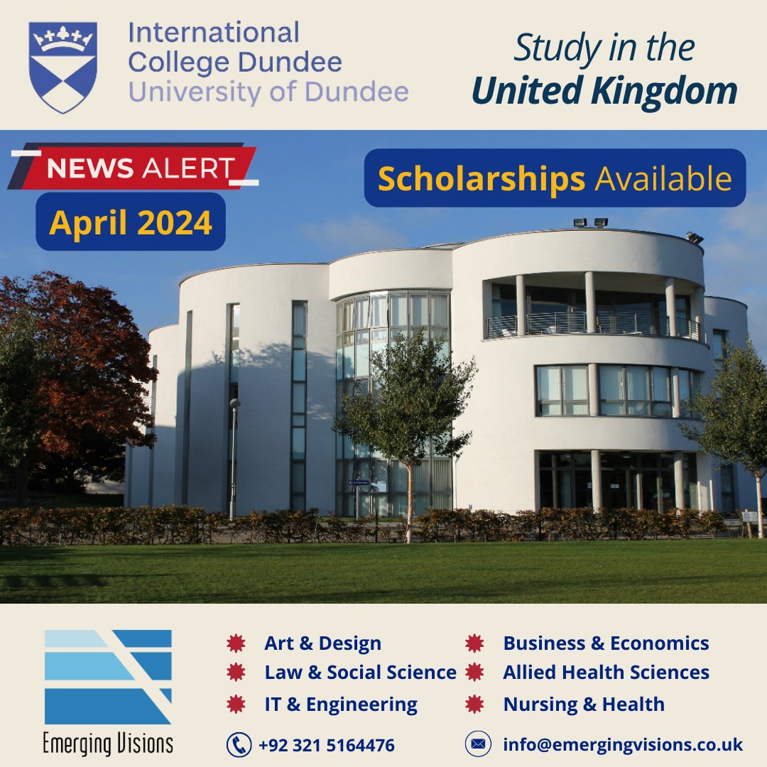 Emergingvisions's tweet photo. Study in the UK in April 2024

International College Dundee @ University of Dundee. Limited Scholarships are also available.

Contact us for further discussion:

M: +92 (0) 321 516 4476
E: info@emergingvisions.co.uk

#studyinuk #icddundee #emergingvisions #scholarshipsearch https://t.co/pjQpg41jtC