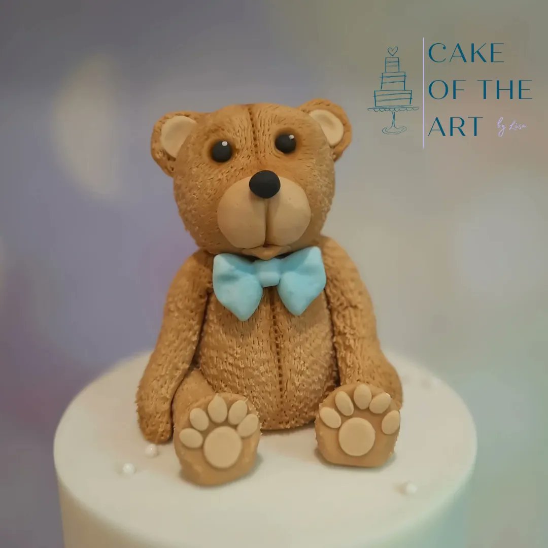 Yesterday's christening cake with handmade teddies