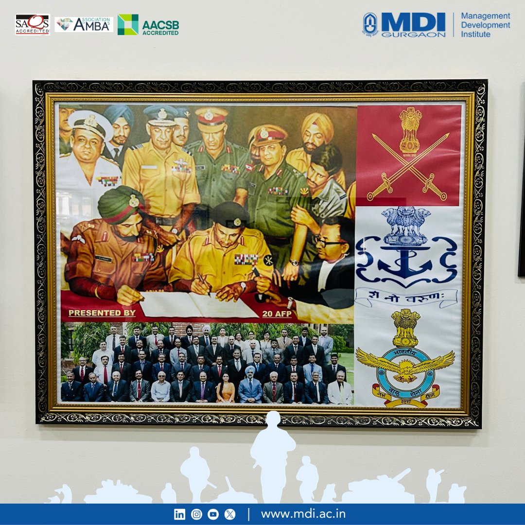 mdinmp's tweet photo. A salute to all the heroes from the executive batch @mdinmp .

We, at Management Development Institute, Gurgaon, stand united in admiration for the fearless soldiers who protect our borders.

#IndianArmyDay #ProudToBeIndian #EMBAHeroes https://t.co/Tu3jjpZSnb