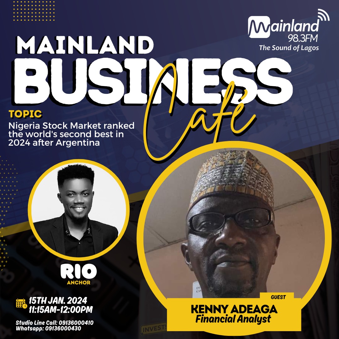 Let's talk about this remarkable feat achieved by the Nigerian Stock Market and the benefits of investing in the NGX. 
Time:11:15am

#businesscafe #mainlandbusinesscafe #ngx #stockmarket #businessreport #moneymatters #stockmarket #nigeriastockmarket #financialanalysis #variables