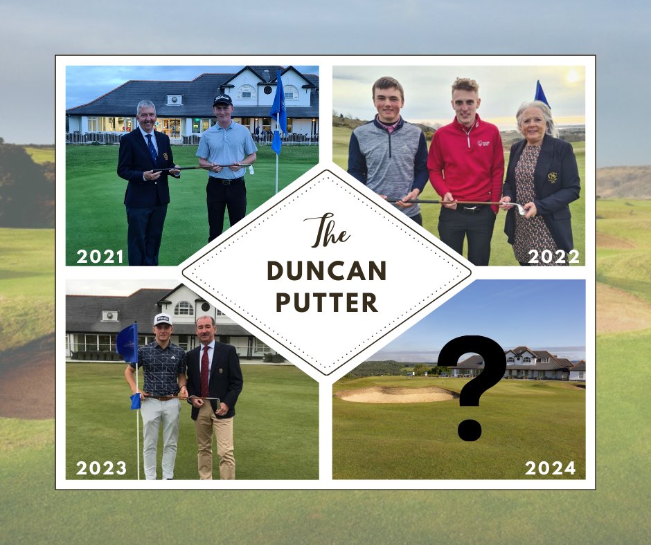 The Duncan Putter 2021 - George Ash (Hallowes) 2022 - Sean David (P&K) & Tom Bastow (Isle of Purbeck) 2023 - Tom Osborne (Lindrick) Will you be the 2024 Champion? Details and entry here ⤵️ southerndowngolfclub.com/golf-club-memb…