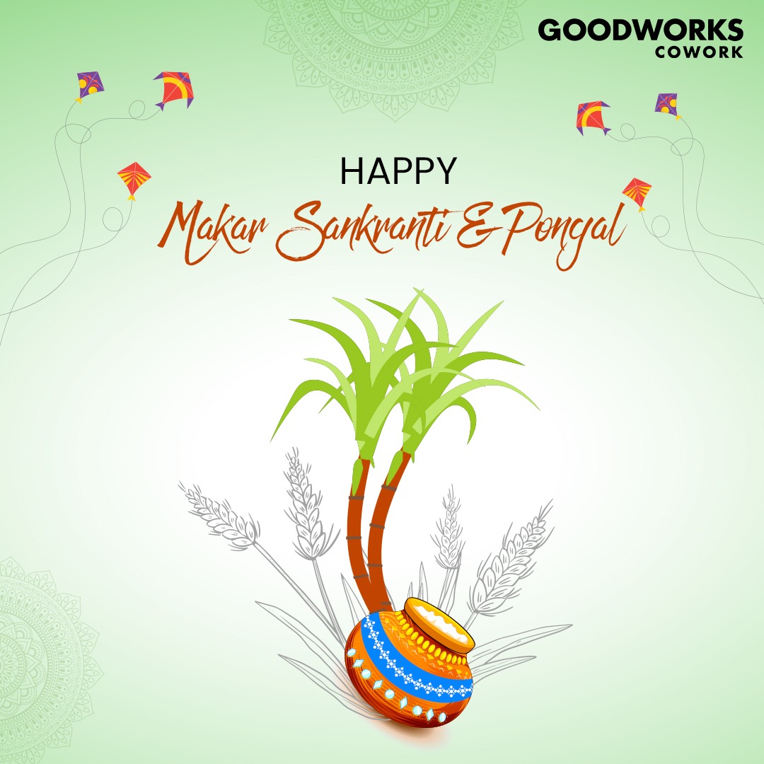 Wishing you all a harvest of happiness and a sky full of joy! Happy Makar Sankranti and Pongal! #GoodWorksCowork #GoodWorks #MakarSankranti #Pongal #Pongal2024 #MakarSankranti2024 #Bestwishes #HappyHoliday