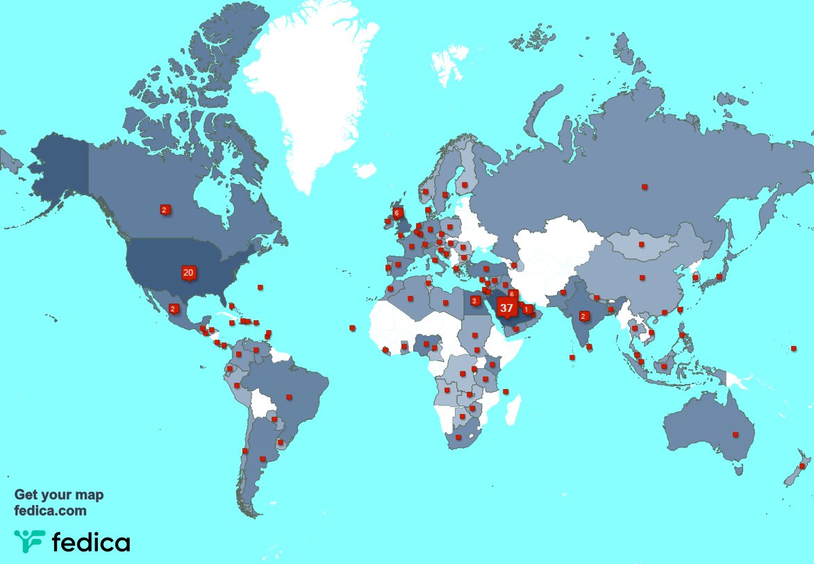 Special thank you to my 7 new followers from Saudi Arabia, and more last week. fedica.com/!SalehSAmro