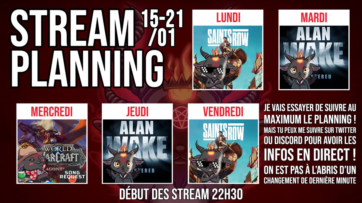 3v1l0u's tweet photo. Il est beau !
Il est chaud !!! 
C’est le planning de la semaine du Monastère ! https://t.co/uF3XBfsNFf