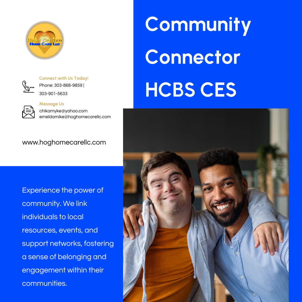 Our community connector services are provided in a wide range of settings to give our clients the freedom to interact and socialize with individuals in the community.

Read more: facebook.com/permalink.php?…

#AuroraCO #CommunityBasedServices #CommunityConnectorServices