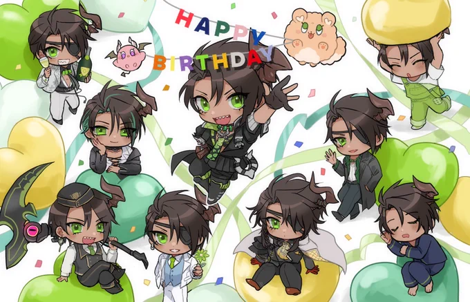 今までの魔人さんお誕生日絵今年もお祝いできて嬉しや