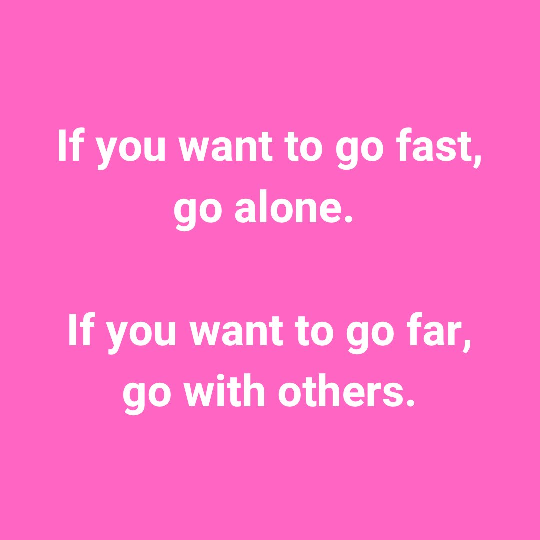 If you want to go fast, go alone. If you want to go far, go with others. Who could you not do this thing called life and business without? Tag them in the comments and let them know how amazing they are! #WomenInBusiness #Networking #WomenSupportingWomen #entrepreneurher