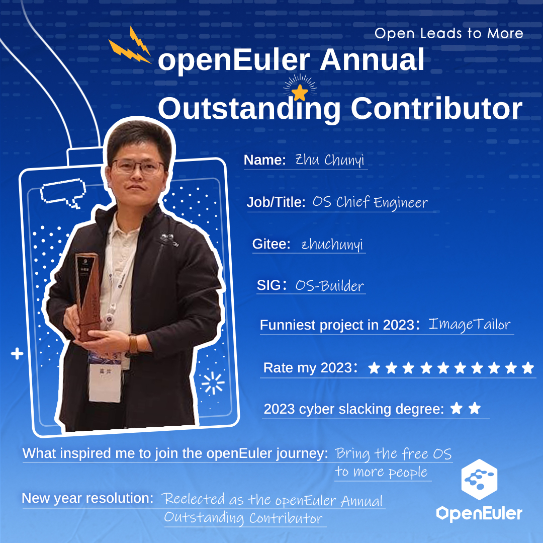 openEuler's tweet photo. Today's spotlight is on Zhu Chunyi, a seasoned #OS #engineer who has delved into OS development and optimization. ๐๐Thank you for joining #openEuler, and together, let's bring #opensource OS to an even bigger audience.
#GrowwithopenEuler #openEulerDevelopers #devs https://t.co/i59LhUhaJg