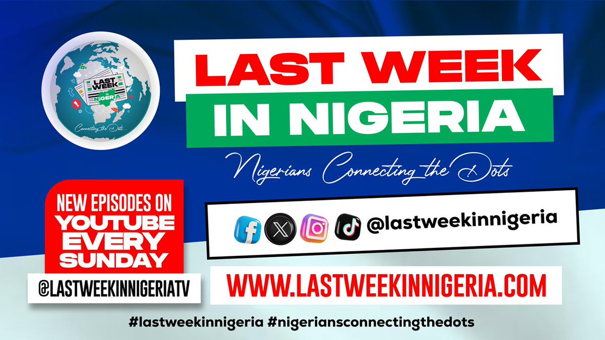 lastweekinniger's tweet photo. Don't miss the latest episode of @lastweekinnigeria! Click the link below to watch now. 

https://t.co/j3KzsOLWo3
And remember to subscribe, like, comment, and share.
 
Have a great week ahead!
 
Last week in Nigeria, connecting the dots. https://t.co/6xKSEcM5pa