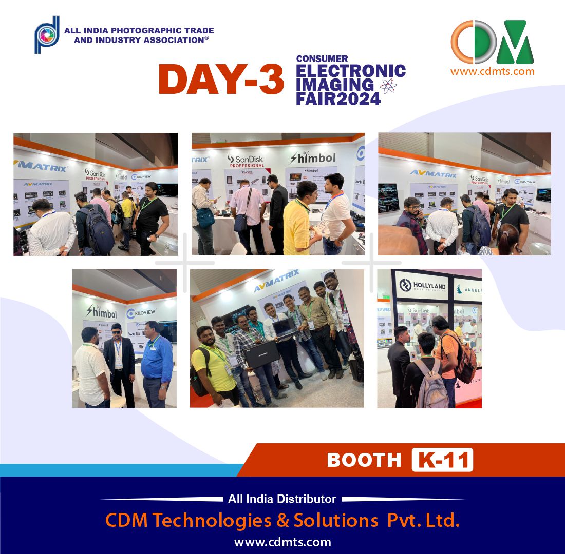 CDMTS's tweet photo. The Consumer Electronic Imaging Fair 2024, Exciting Moments from Day 3...
#electronicimagingfair #jioworldconventioncentre #mumbai #technology #avmatrix #Kiloview #Hollyland #angelbird #shimbol #photography #videography #imaging #exhibition #CEIF2024 #broadcast #production https://t.co/ieBWwMsAcw