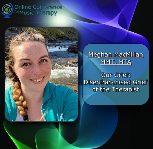 _OCMT's tweet photo. Meet our presenters!
Meghan MacMillan, MMT, MTA will present "Our Grief: Disenfranchised Grief of the Therapist." We are looking forward to it!
For more information and registration go to:
https://t.co/TqX015DWzU

#ocmt24 #onlineconferenceformusictherapy https://t.co/JryQp0AyjH