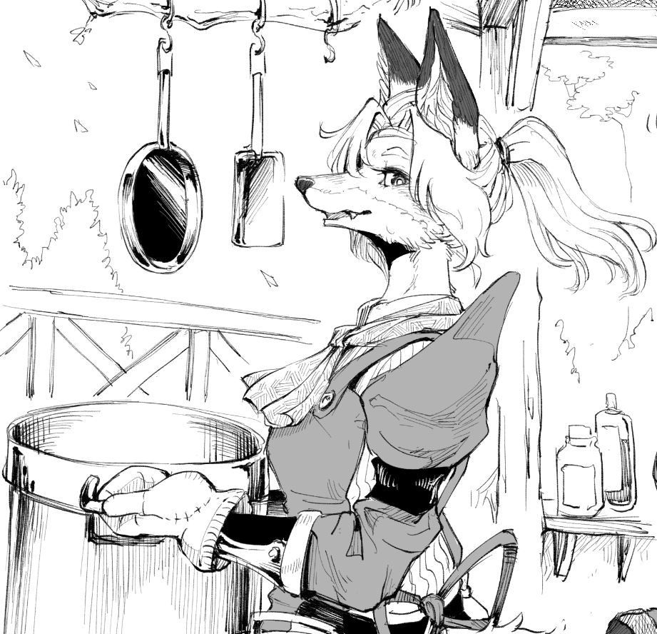 初期案から主人公が4歳若くなったのですが、並べると柔らかく表現できている気がします🦊#バツイチ狐と旅ごはん 