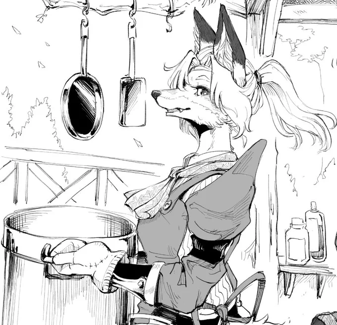初期案から主人公が4歳若くなったのですが、並べると柔らかく表現できている気がします🦊#バツイチ狐と旅ごはん 