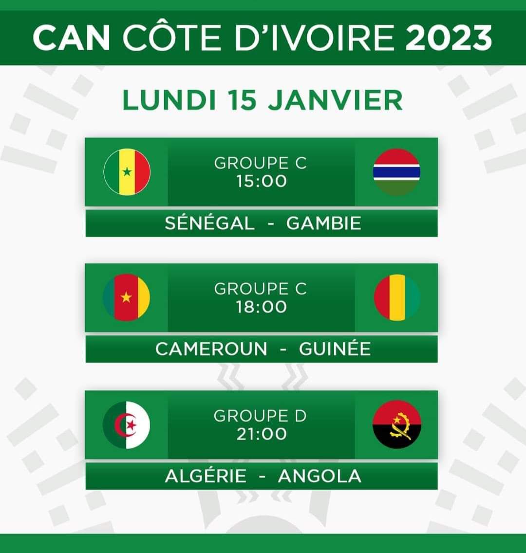 edithbrou's tweet photo. #CAN2023 Matchs du jour 🔥🏟️⚽ https://t.co/up7ACpXYcr